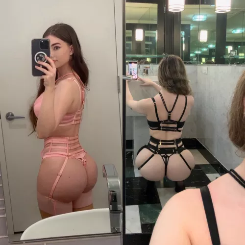 Do I look better in pink or black?  by caitbabyxo