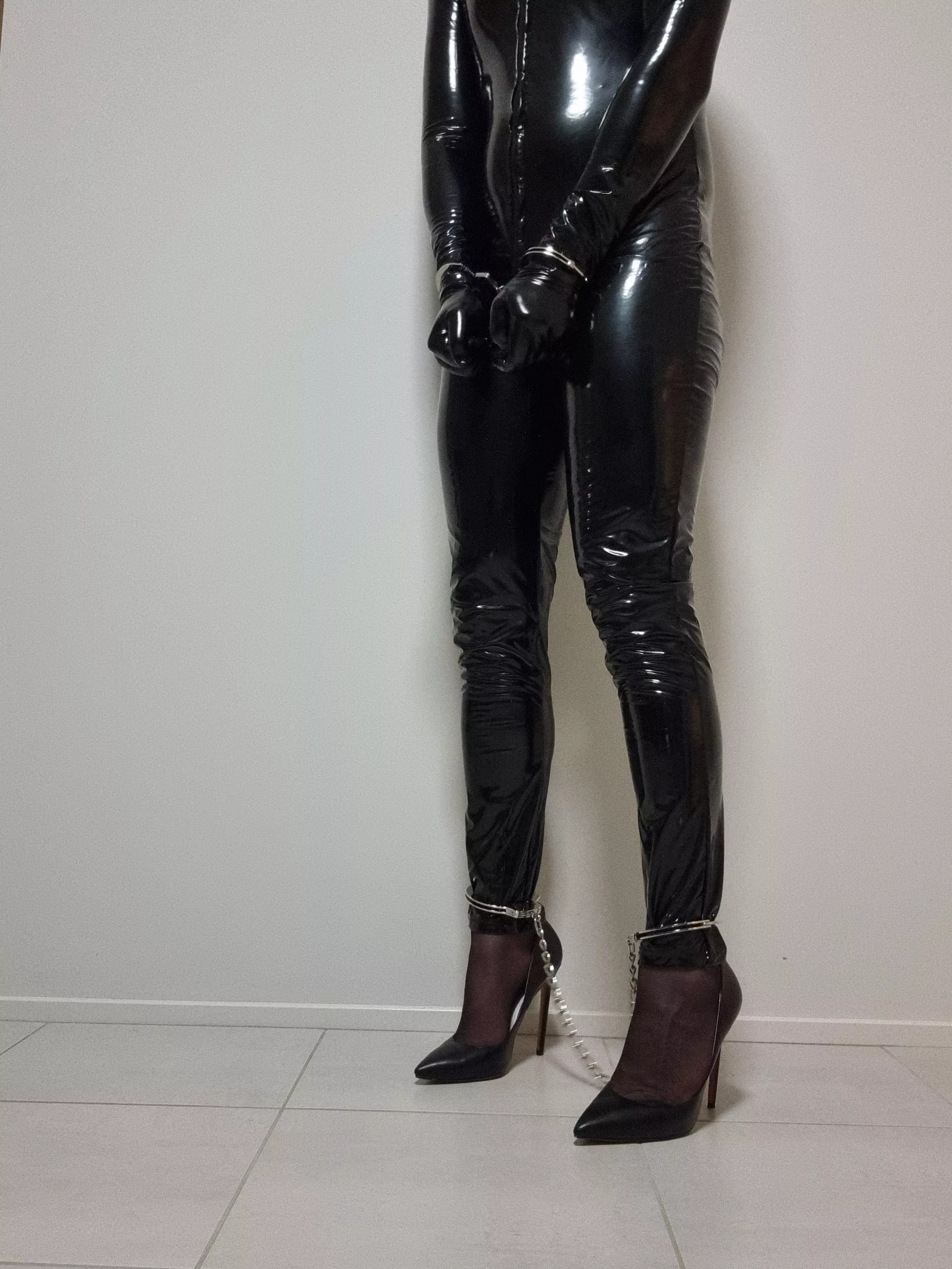 Cuffed in appropriate attire posted by Straightguyinheels