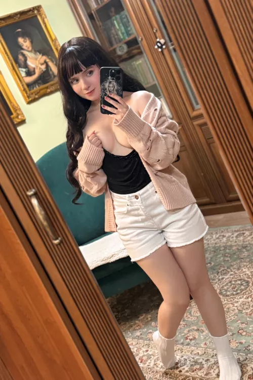 My black hair is so contrasting with my naughty outfit by TatyanaVikernes