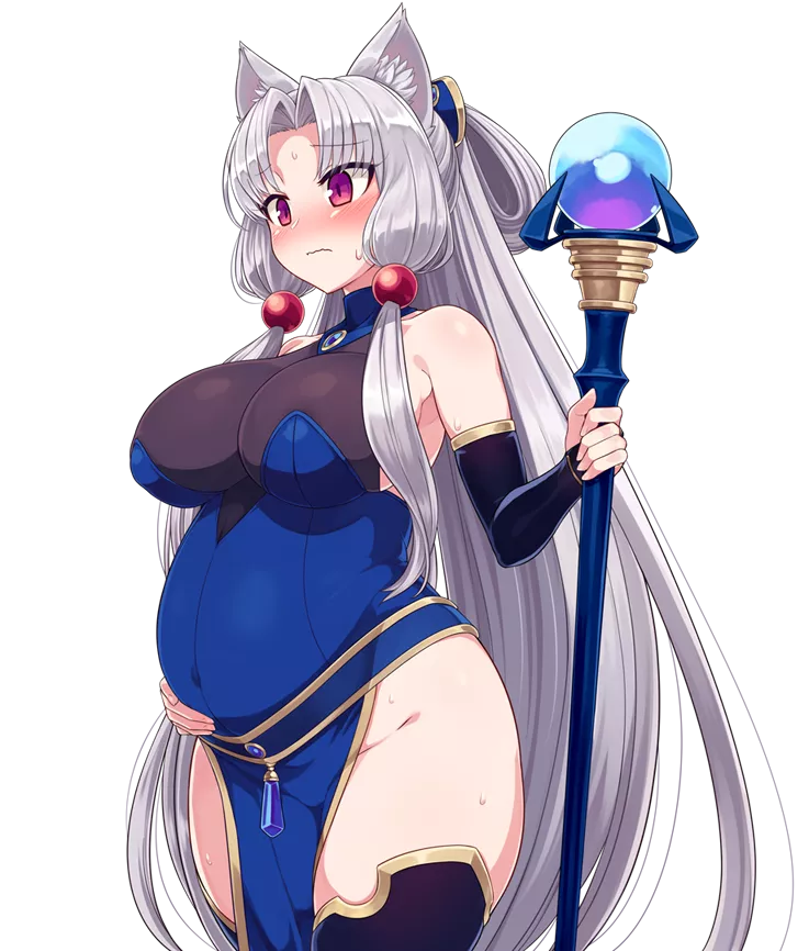 Pregnant Mage Catgirl by HeavyLancerthe8th
