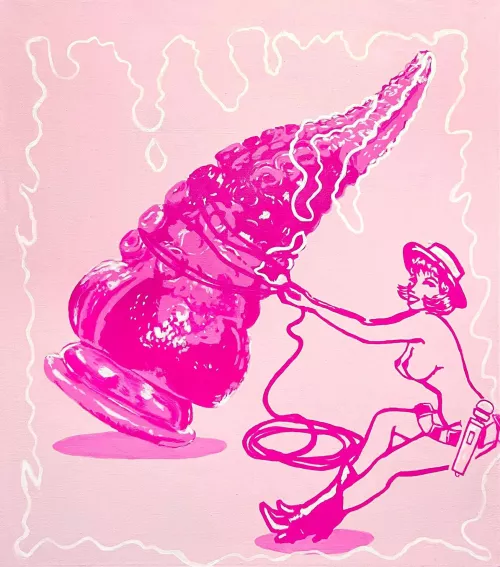 Reverse Cowgirl (acrylic by me) by Vinyleyeliner