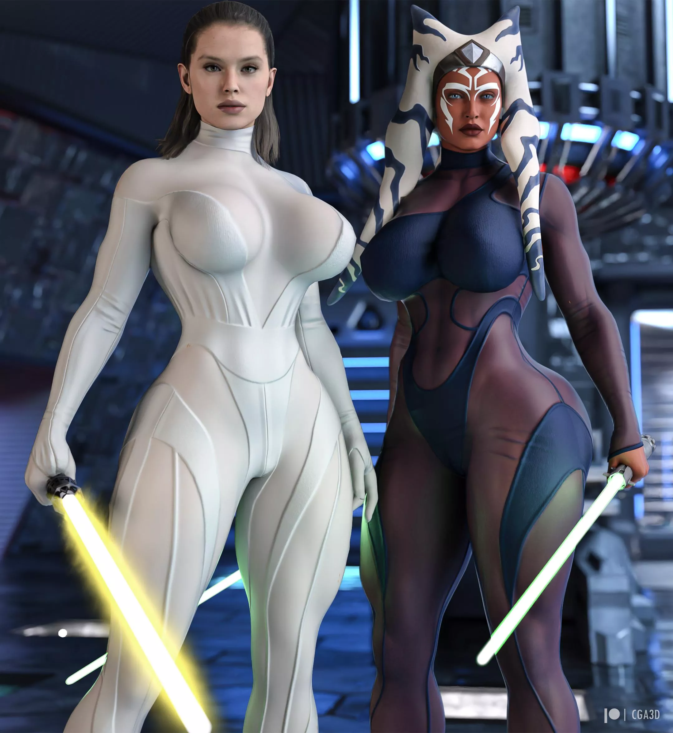 Rey and Ahsoka (Cga3d) posted by Suspicious_Path_4256