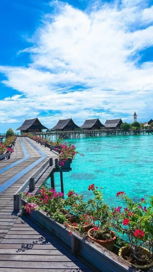 beach in maldives by dragoncomic