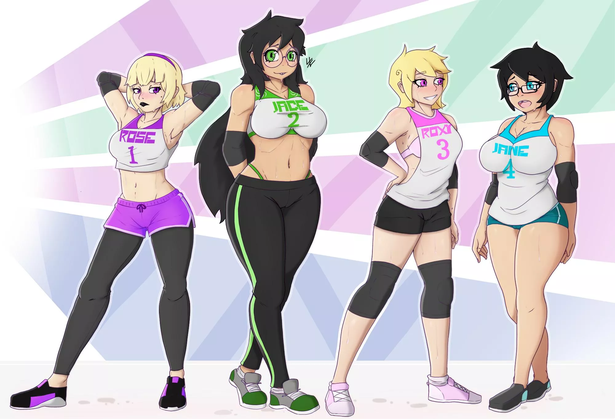 Drew the human gals in some workout gear inspired by Jlullaby's Ruby's Workout!  posted by Shaunzy38