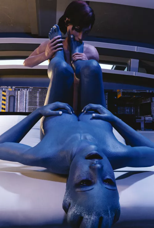 Jane Shepard and Liara T'soni embracing eternity ♥️ (dais1984) [Mass Effect saga] by BundyCharles