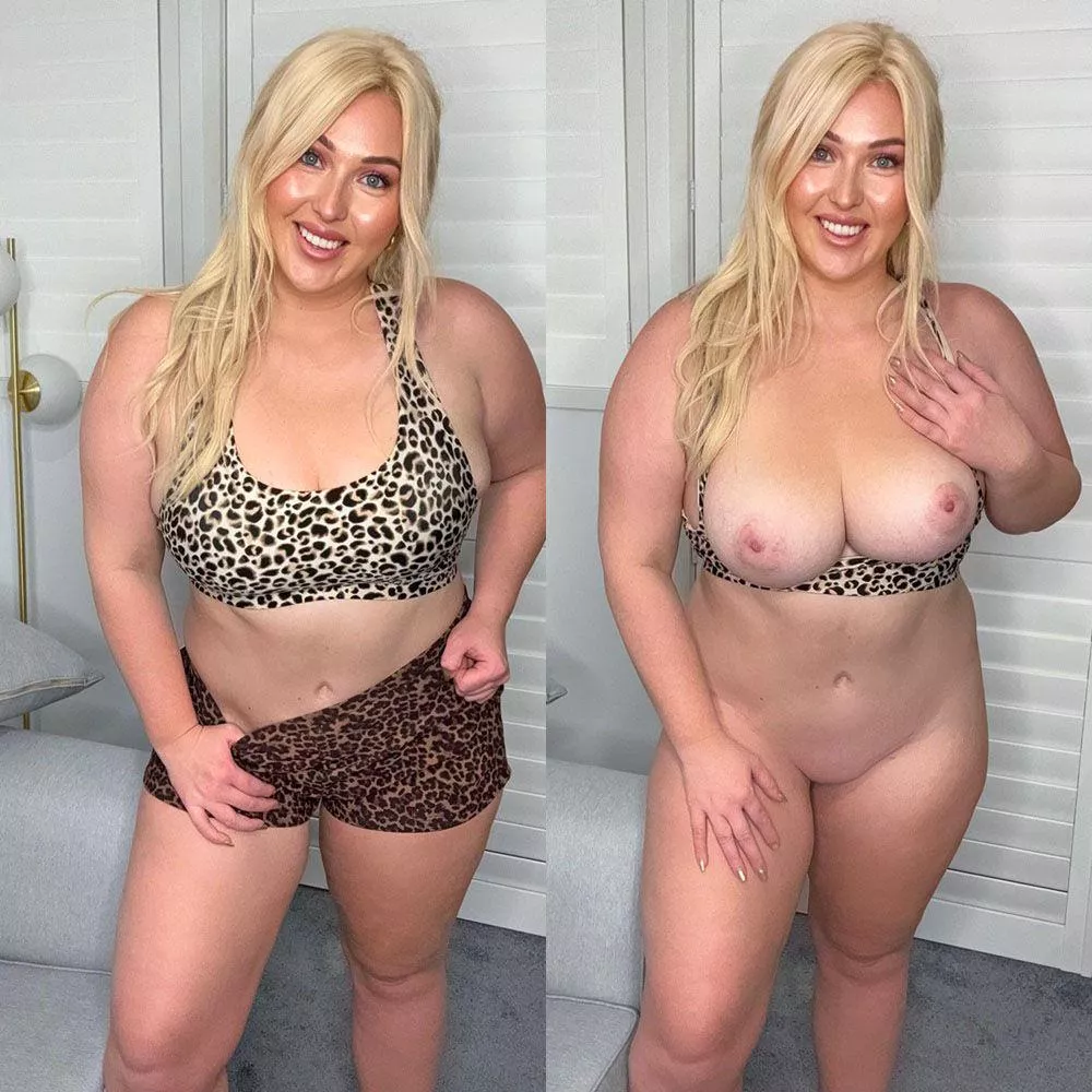 My milfy gym outfit on vs off posted by TastelessNor