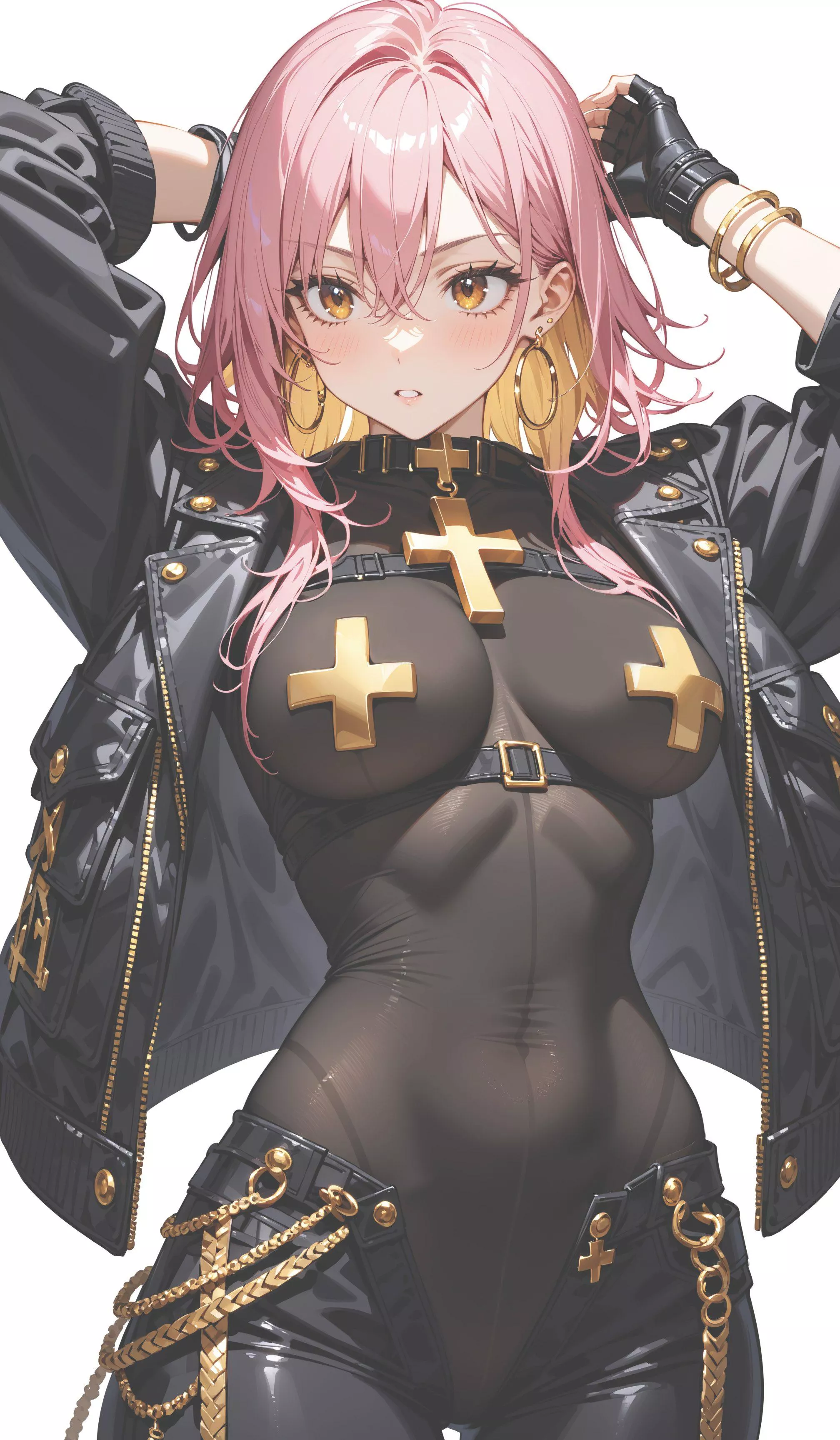 Full Body Stocking under her Leather Outfit  posted by CheetahSperm18