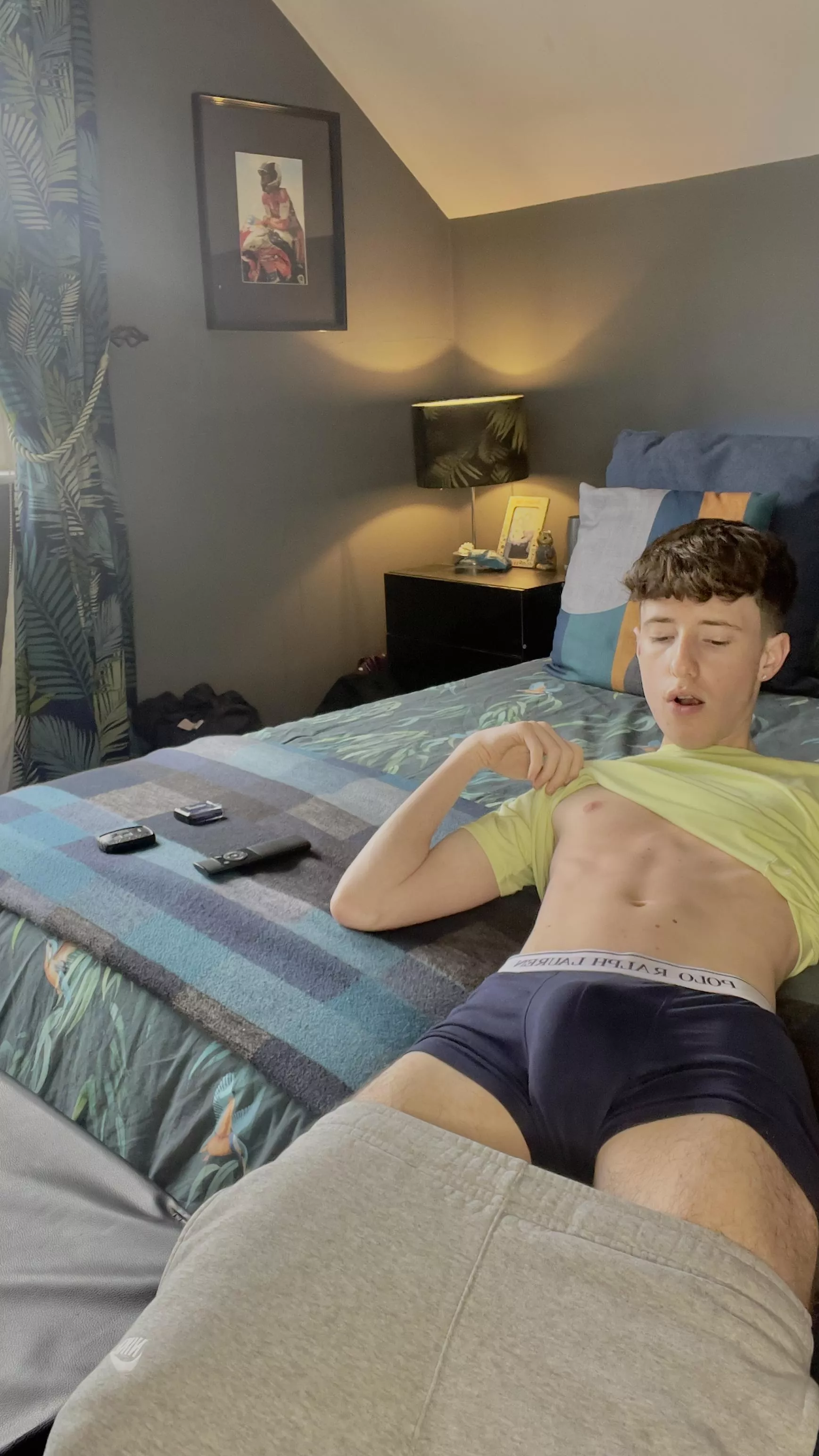 Taking off my pants for you to see my boxers and bulge ;) posted by Cristina_Black