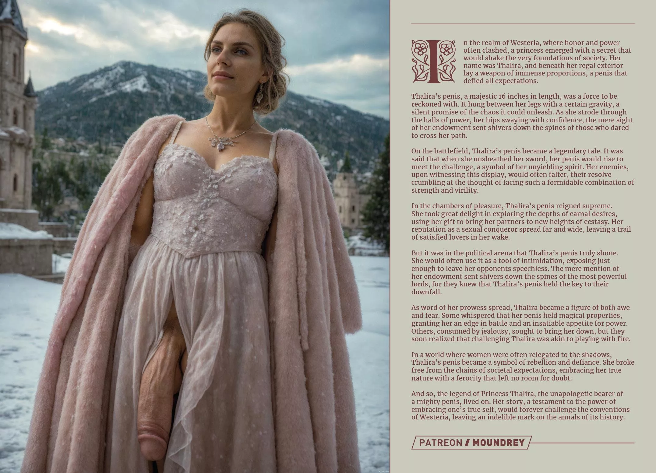 👑 Thalira Futharien, the Futanari-Born Princess, Queen of the Unveiled, Breaker of Chastity's Chains, Mother of Lust, Protector of the Forbidden, the Queen of Shadows and Whispers, the Unburnt Desire, and the Dragon of Flesh and Seed. 🐉 posted by moundrey