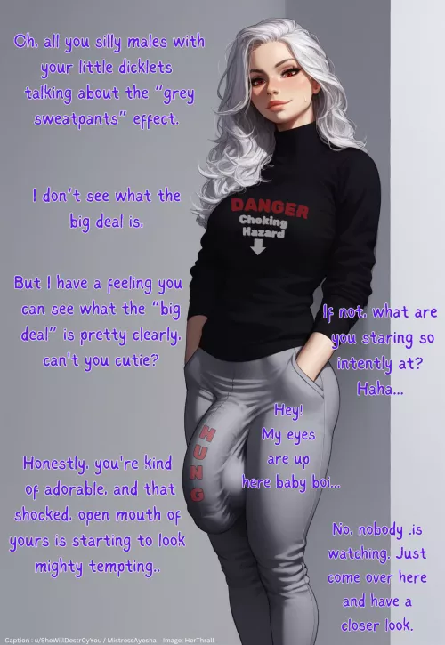 The Grey Sweatpants Effect (Image: HerThrall) [Futadom] [Cock Awe] [SPH] [Wholesome] [Rimmance] [Ayeshaverse] by SheWillDestr0yYou