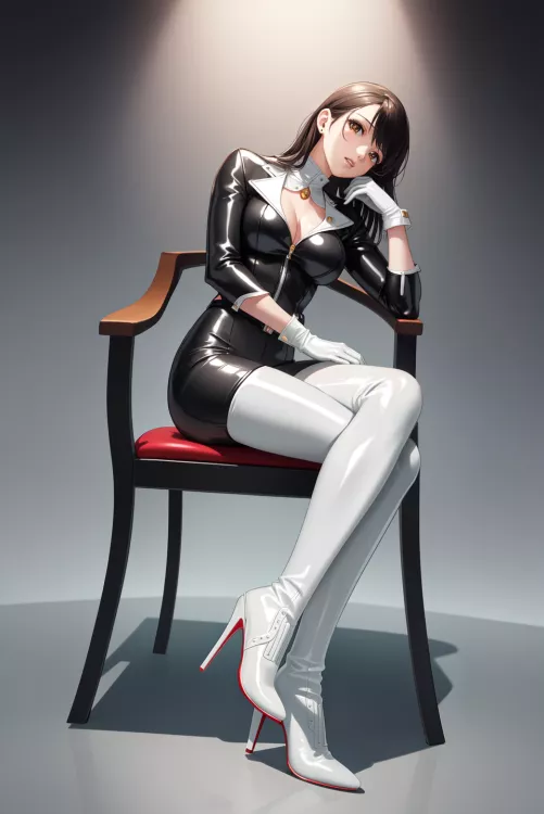 White Thigh Boots  by CheetahSperm18