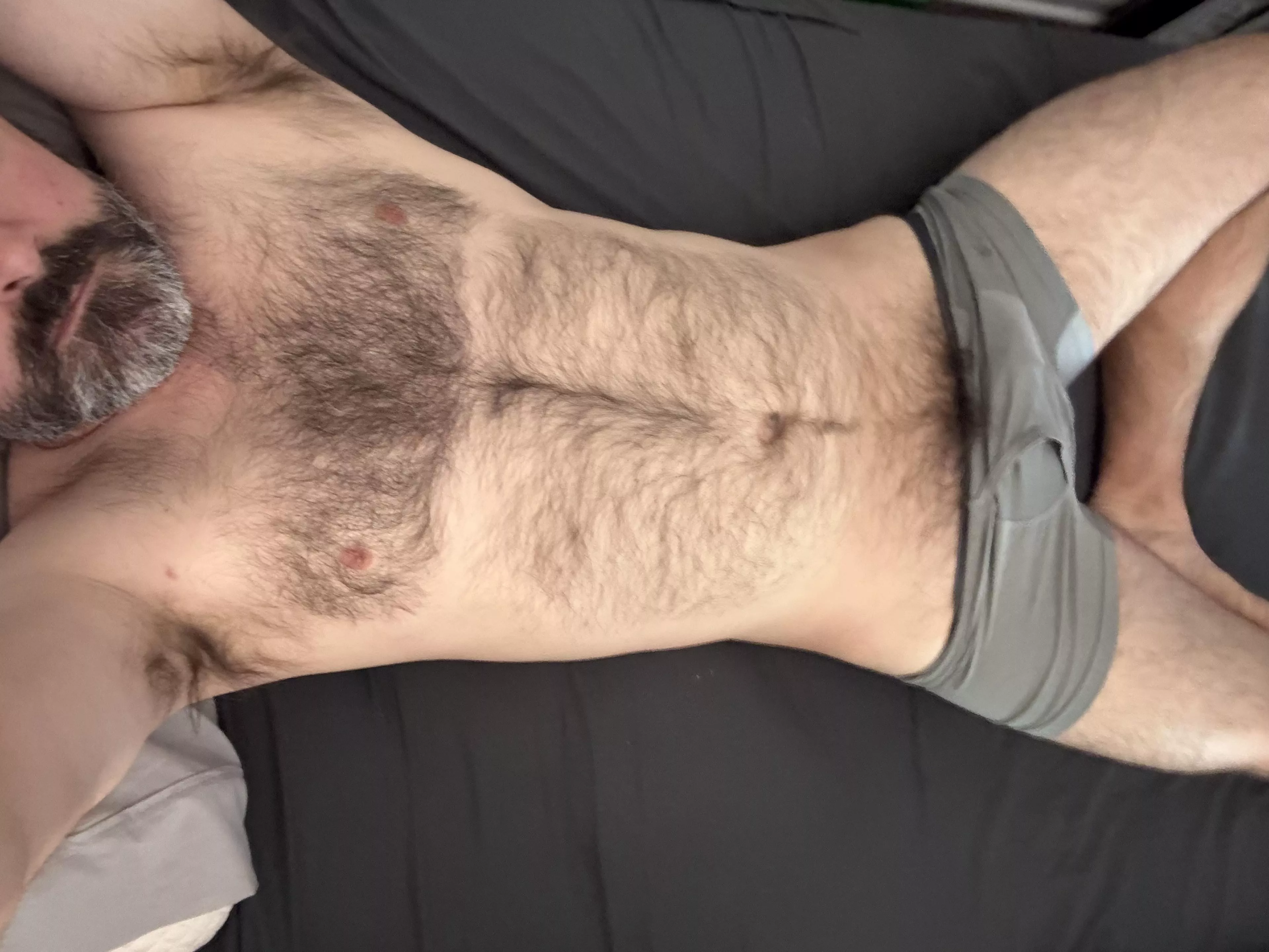 Good morning! Who wants to boss around this hairy chested guy? posted by Ambitious-Car-6750