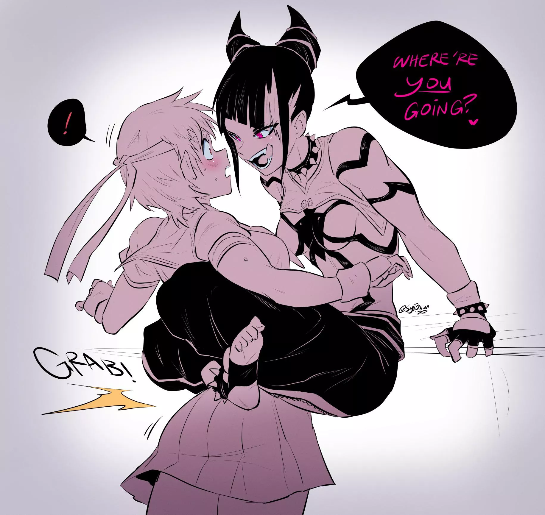 Juri X Sakura [Street Fighter] (Sytokun)  posted by Xtra_Juicy-Buns