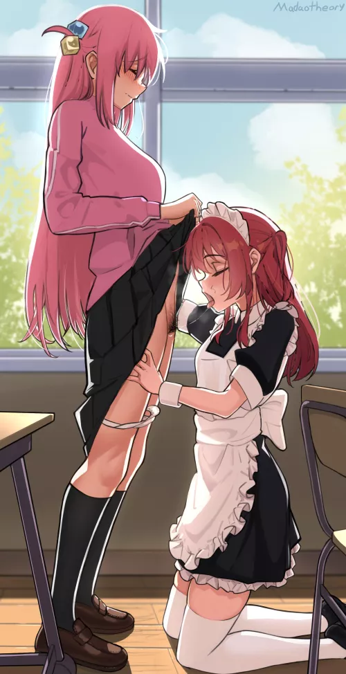 Kita On Her Knees Licking Bocchi's Pussy In Class (Bocchi The Rock) [Madaotheory] by redhairgoddess18