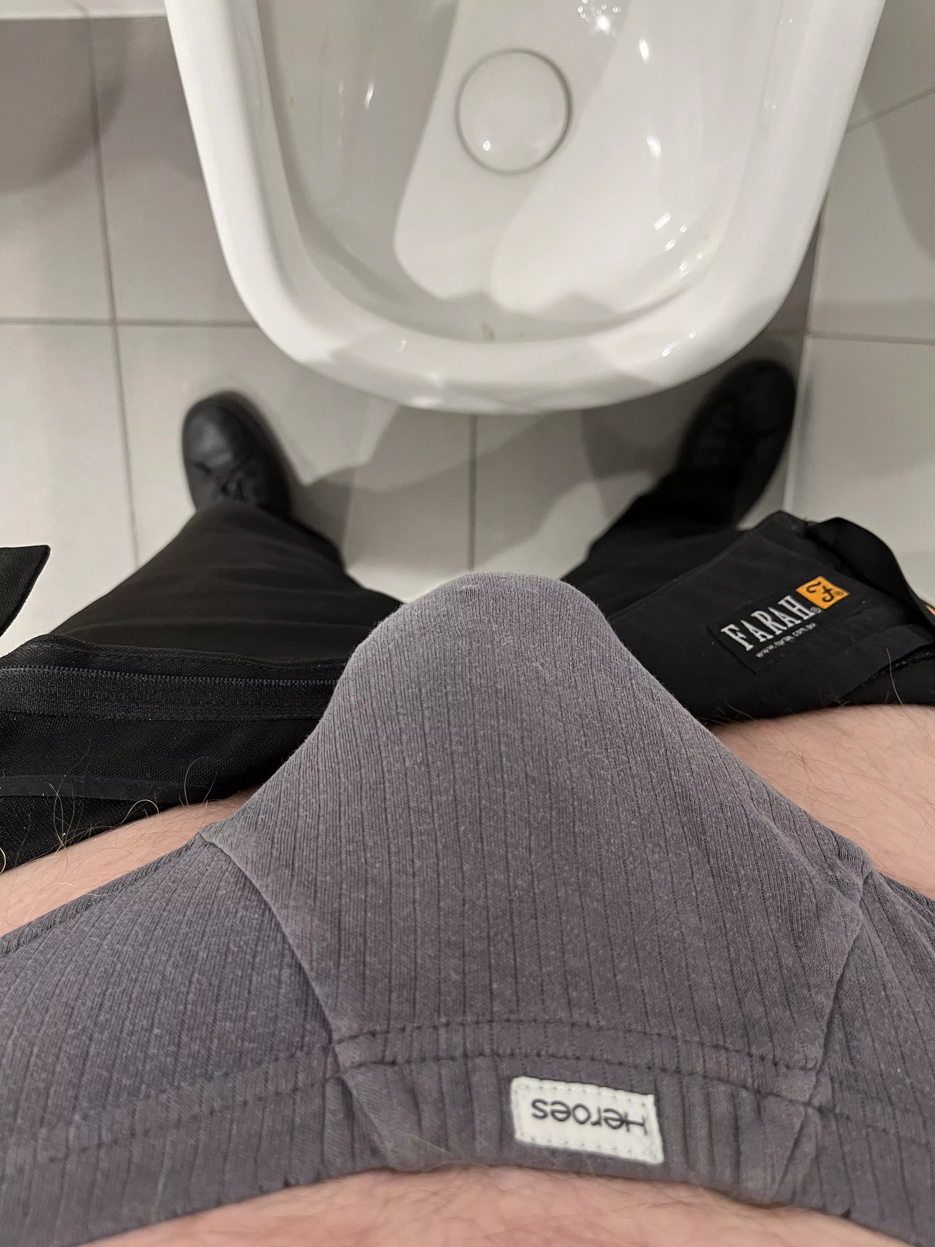 Office bathroom bulge (60s) posted by DirtyOldKiwi