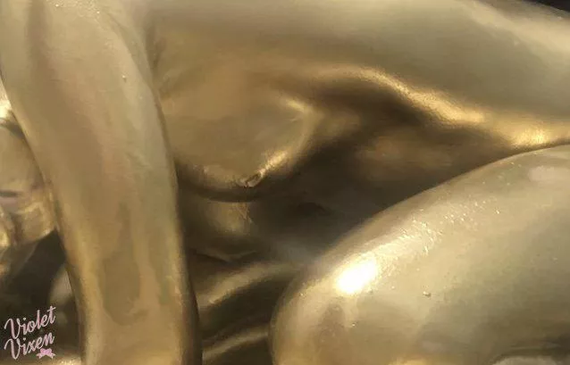 Artistic in Gold Metallic Mehron: Lick it, it's shiny [OC] posted by VioletVixen_CakeSlut