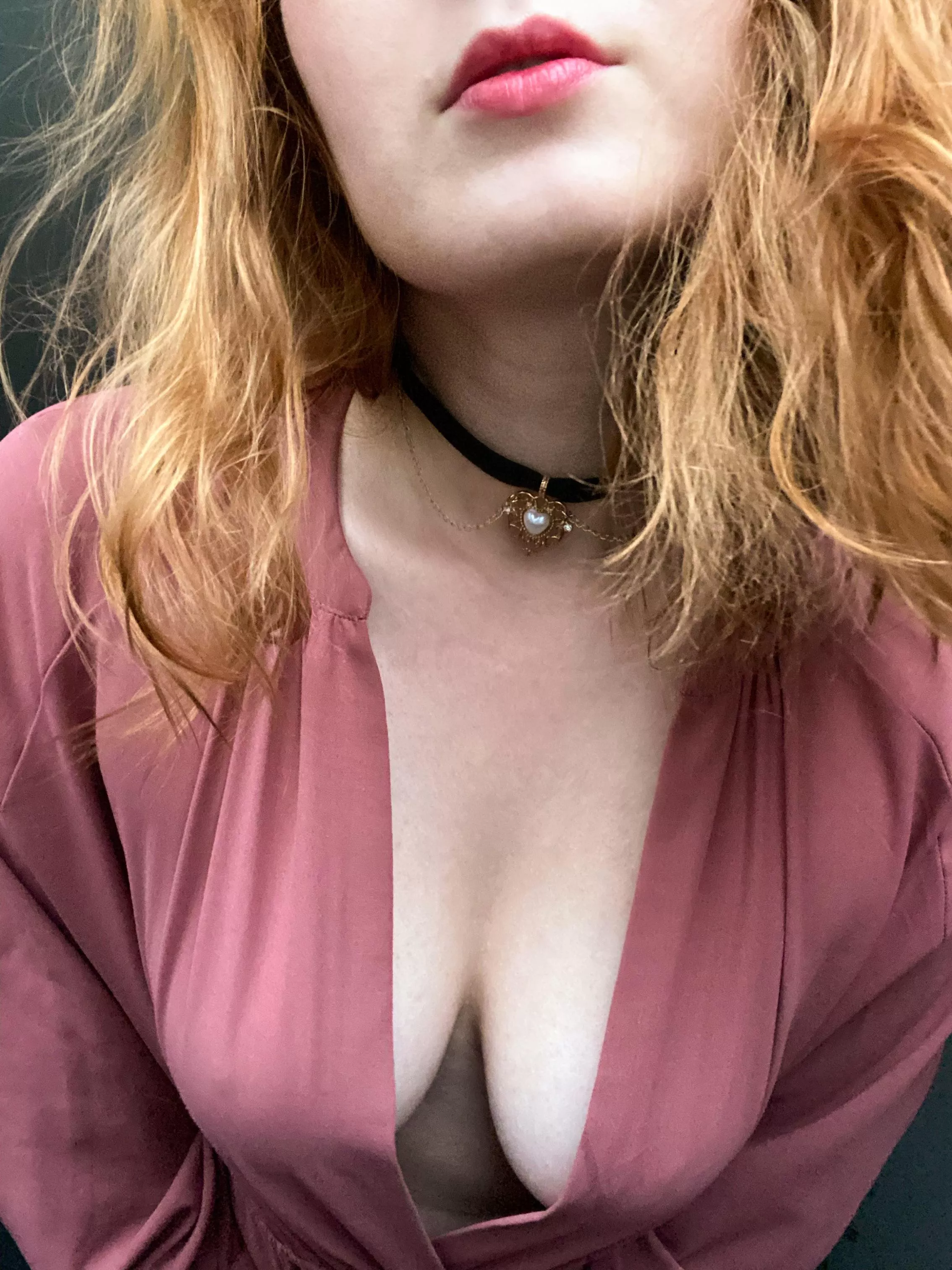 Down blouse in a new coral jumpsuit for my favorite subreddit posted by AlyssaAlisia