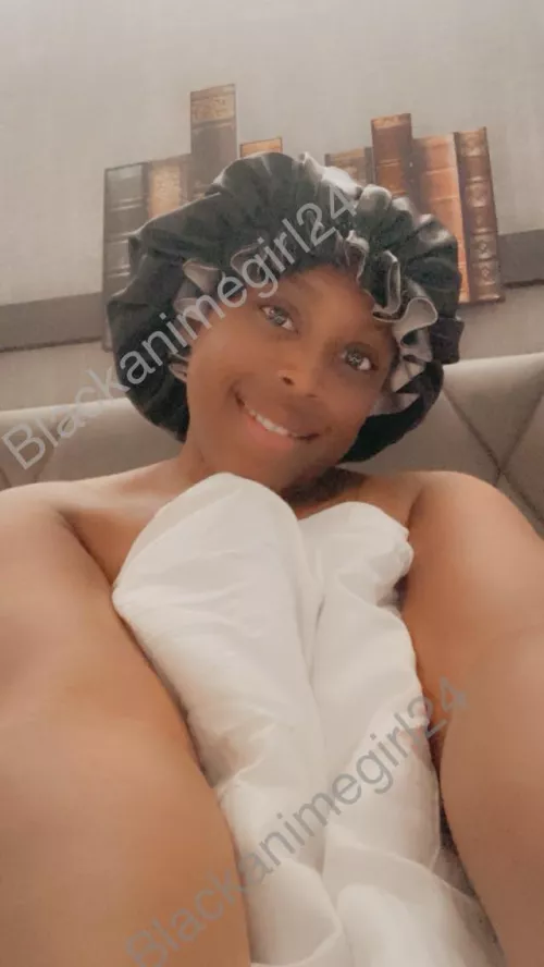 Me chilling in bed. Do you like my hat lol  by Black_anime_girl