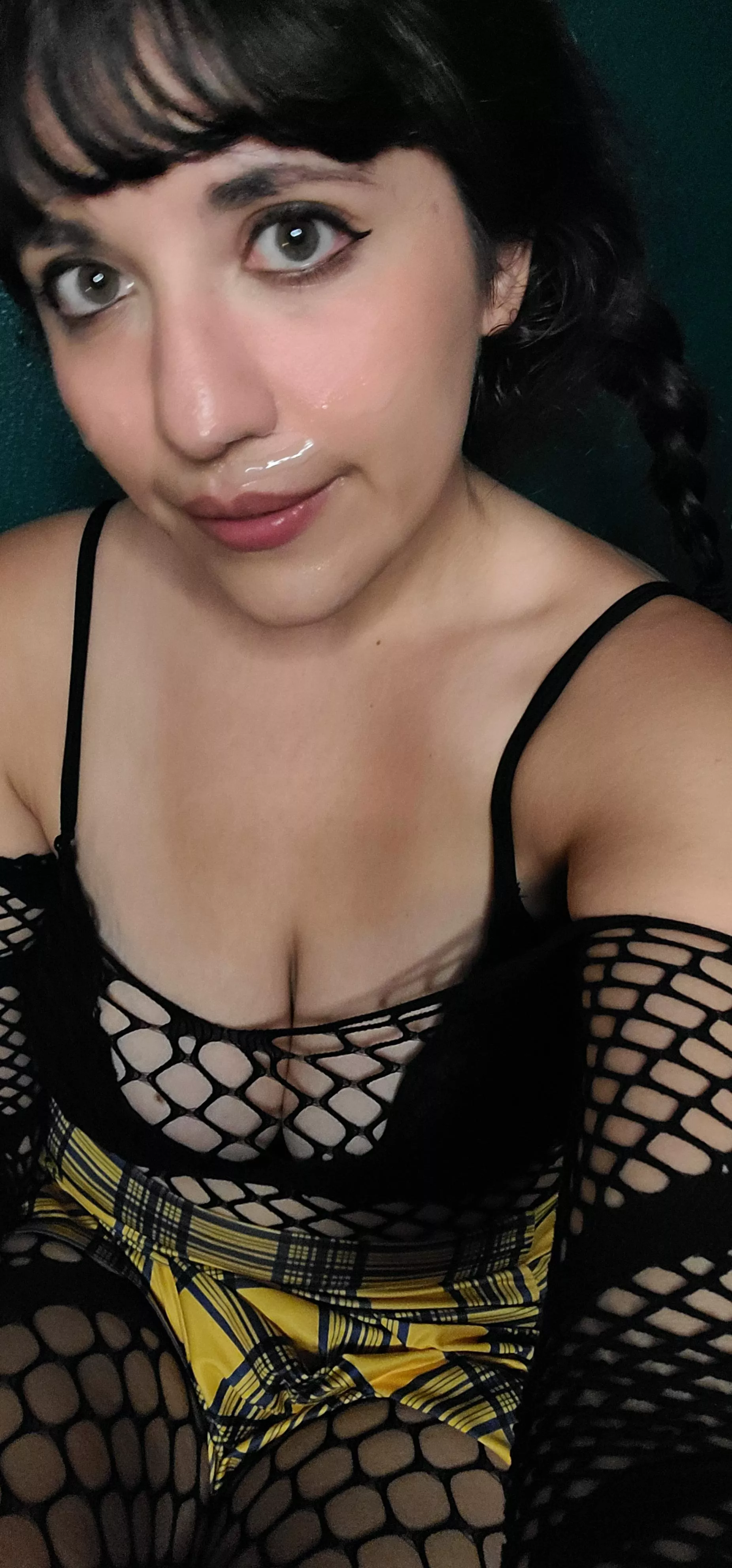 See how I still look cute after taking a load on my face? Very cutesy... very...  posted by Gillyfun