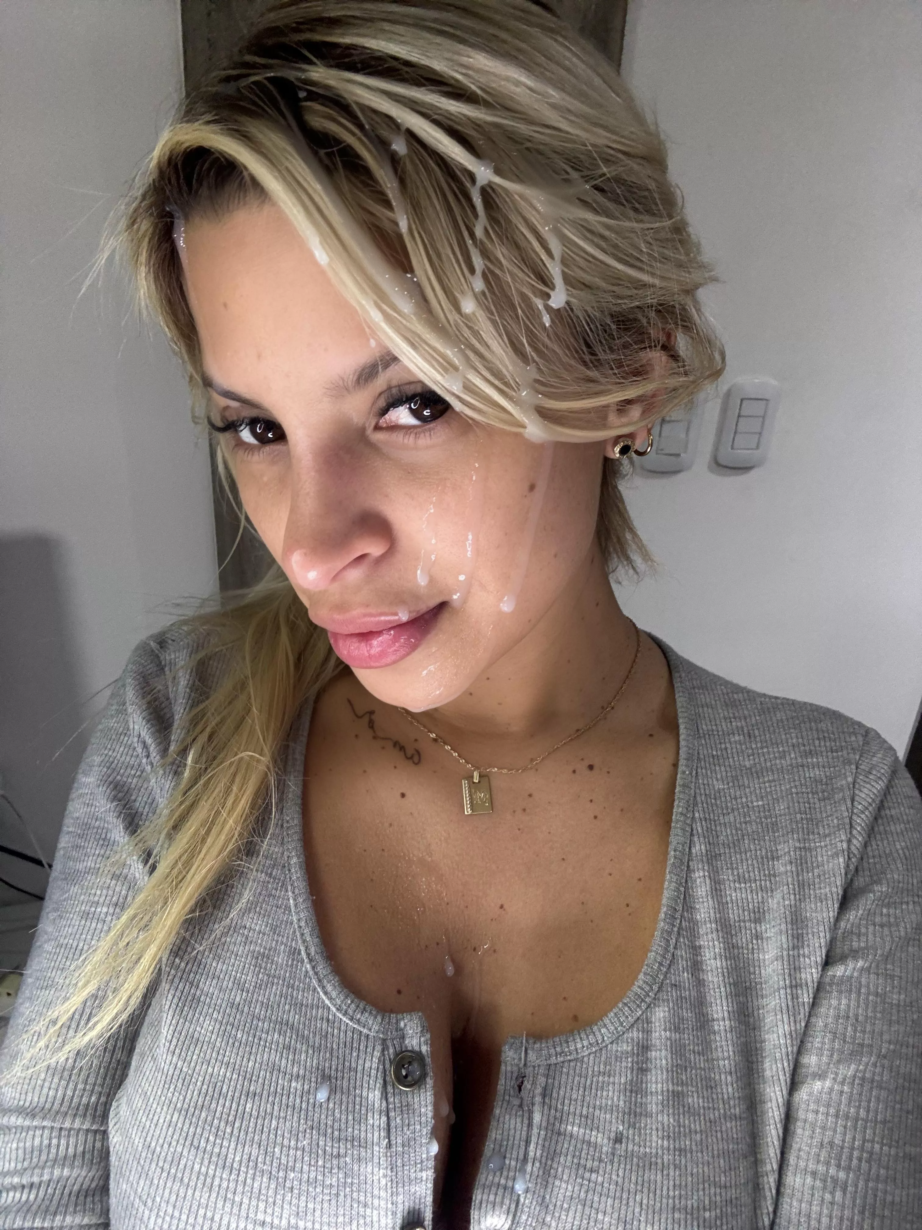 Selfies after the cum shot my face posted by VelvetPurplee