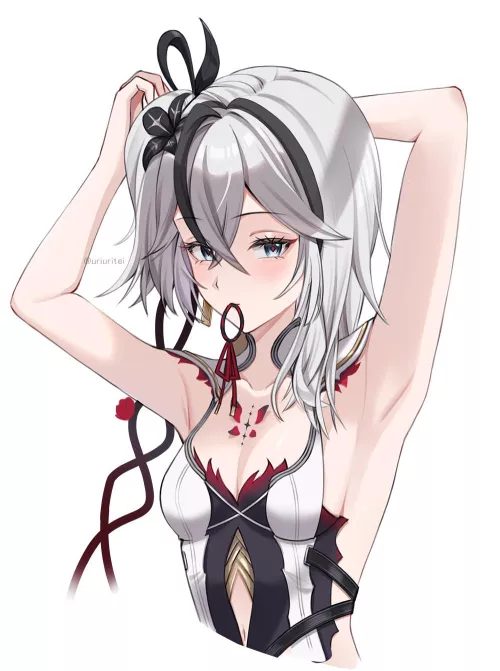 Camellya tying her hair (@uriuritei) [Wuthering Waves] by TheRoySez