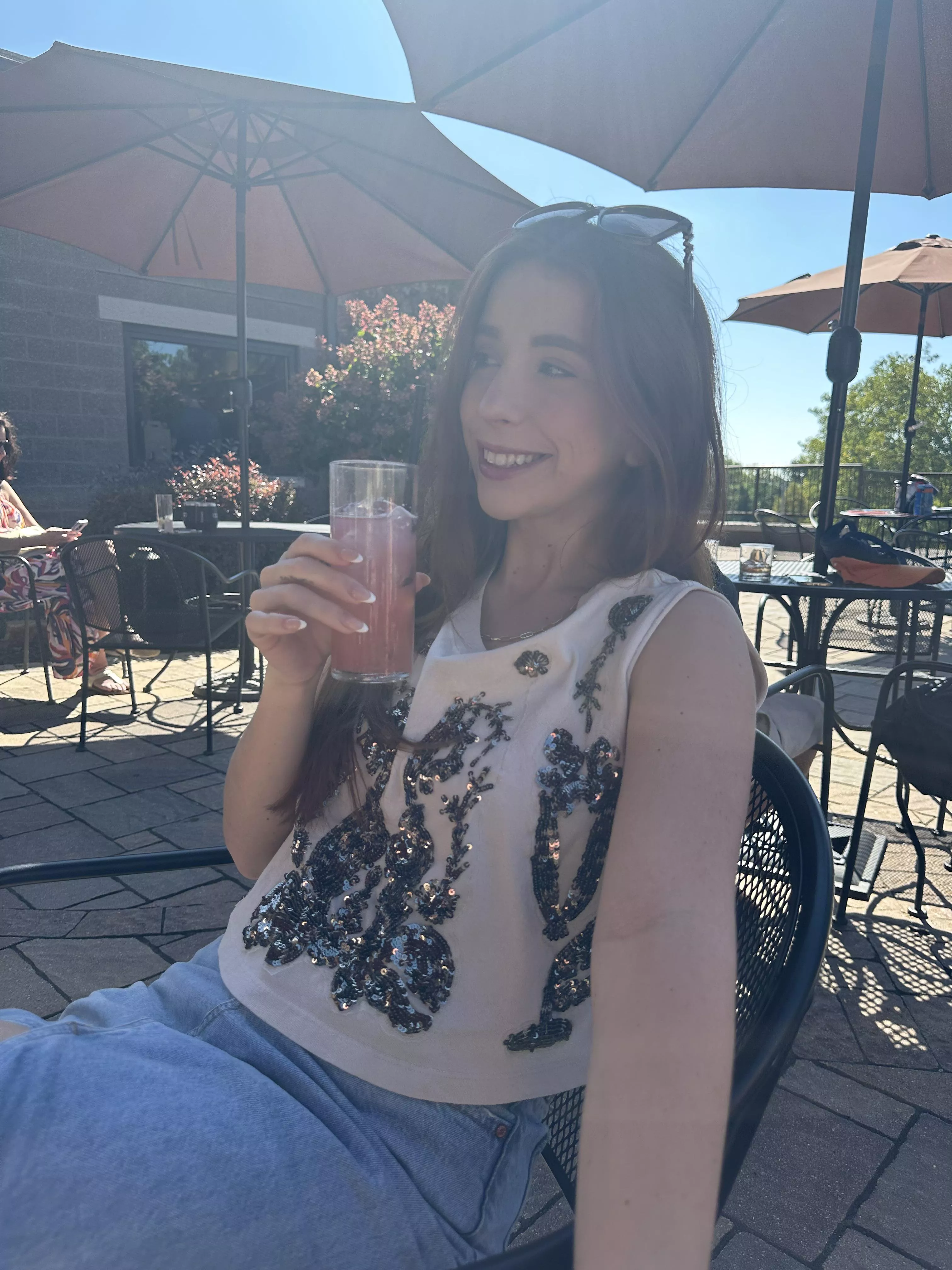 Love a sunny day and a good drink in my hand [F]  posted by EmergencyOk6986