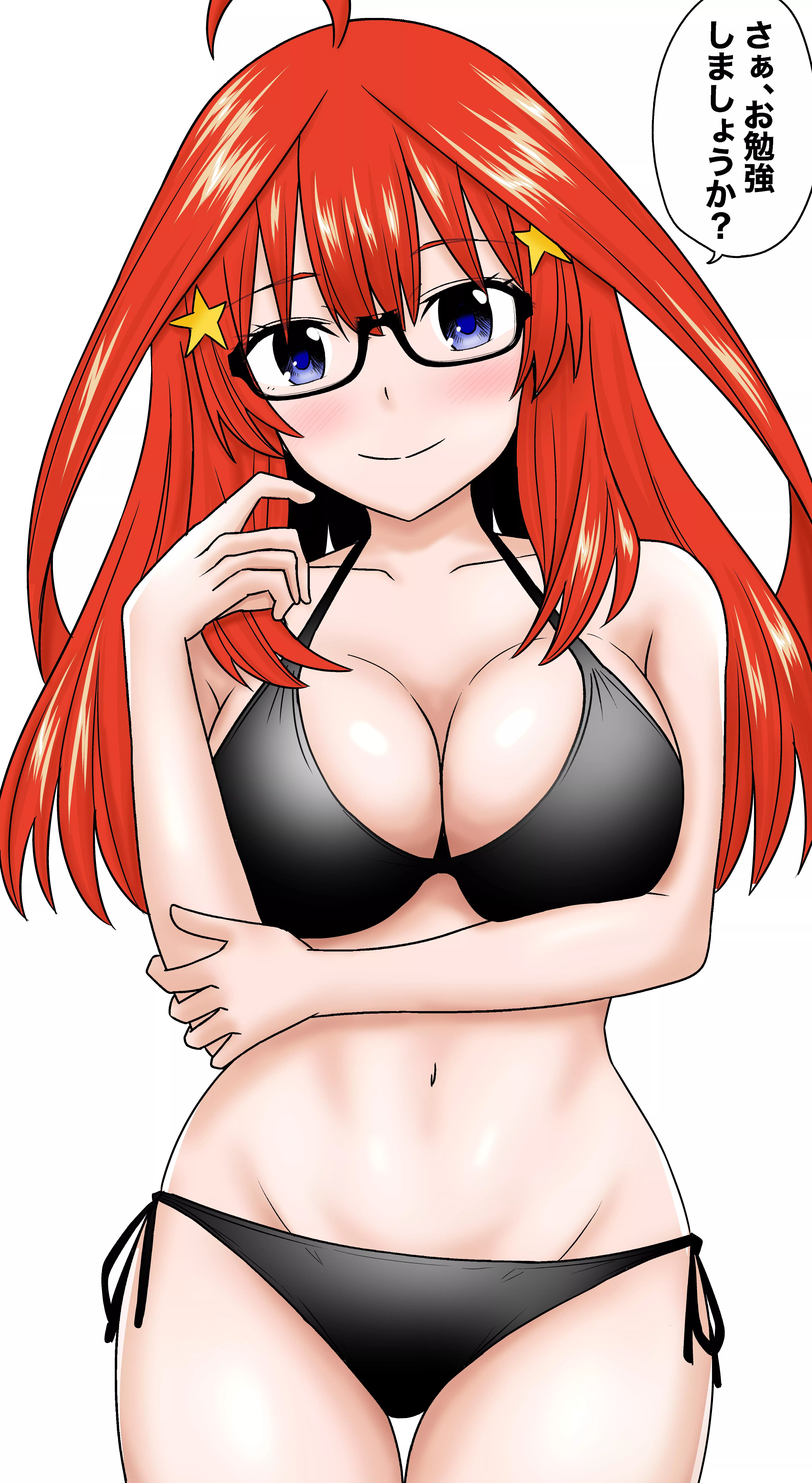 Sexy Itsuki Nakano Wearing Her Black Bikini [Quintessential Quintuplets] posted by Csxc