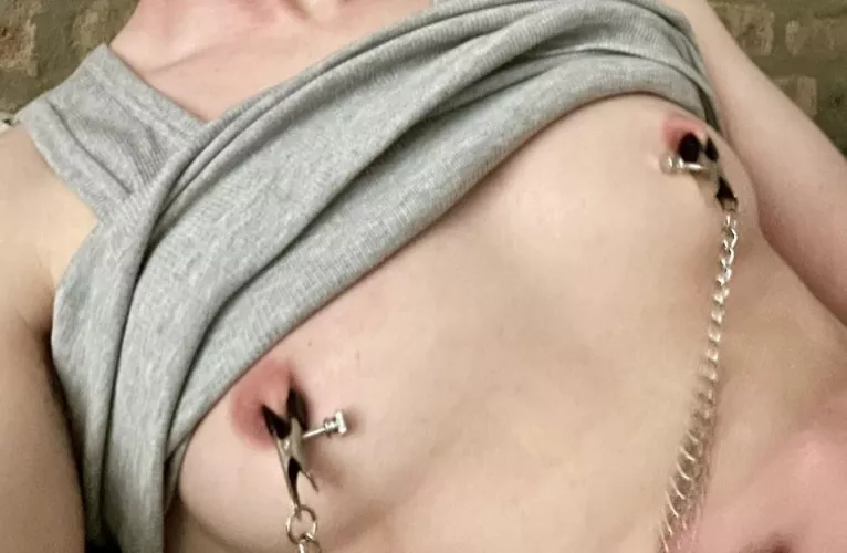 cum on my clamped nipples by bluebeak_0