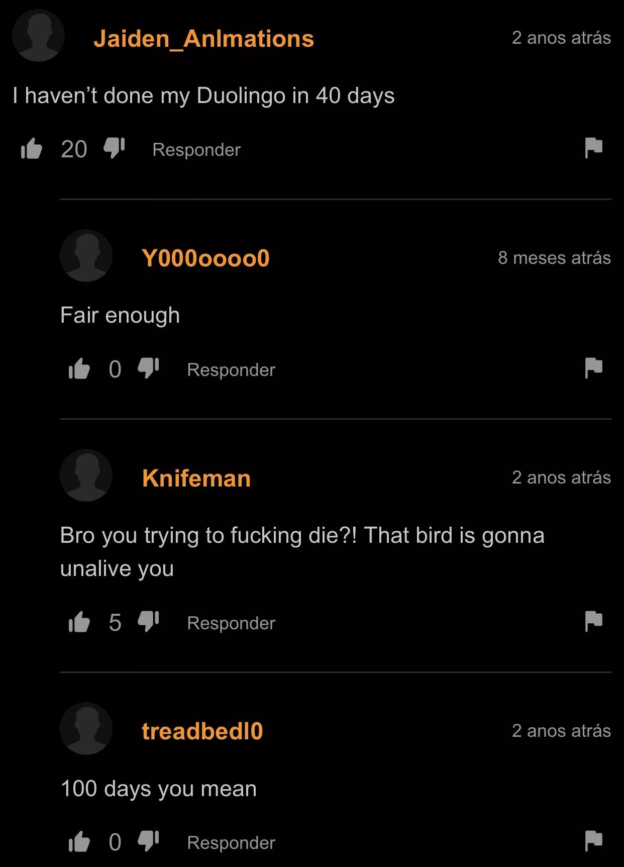 Jaiden hasn’t done her doulingo lessons posted by someeeooone