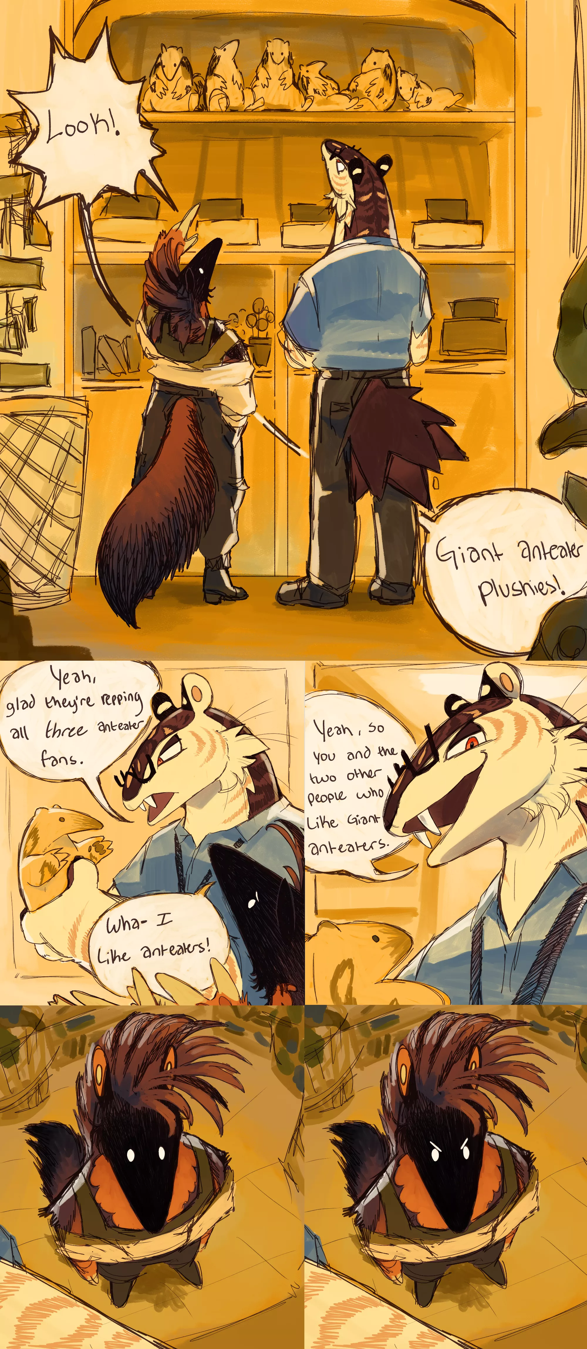 My friend and I visited the zoo one day after his shift and this was an exchange we had(art by me) posted by Marvicore