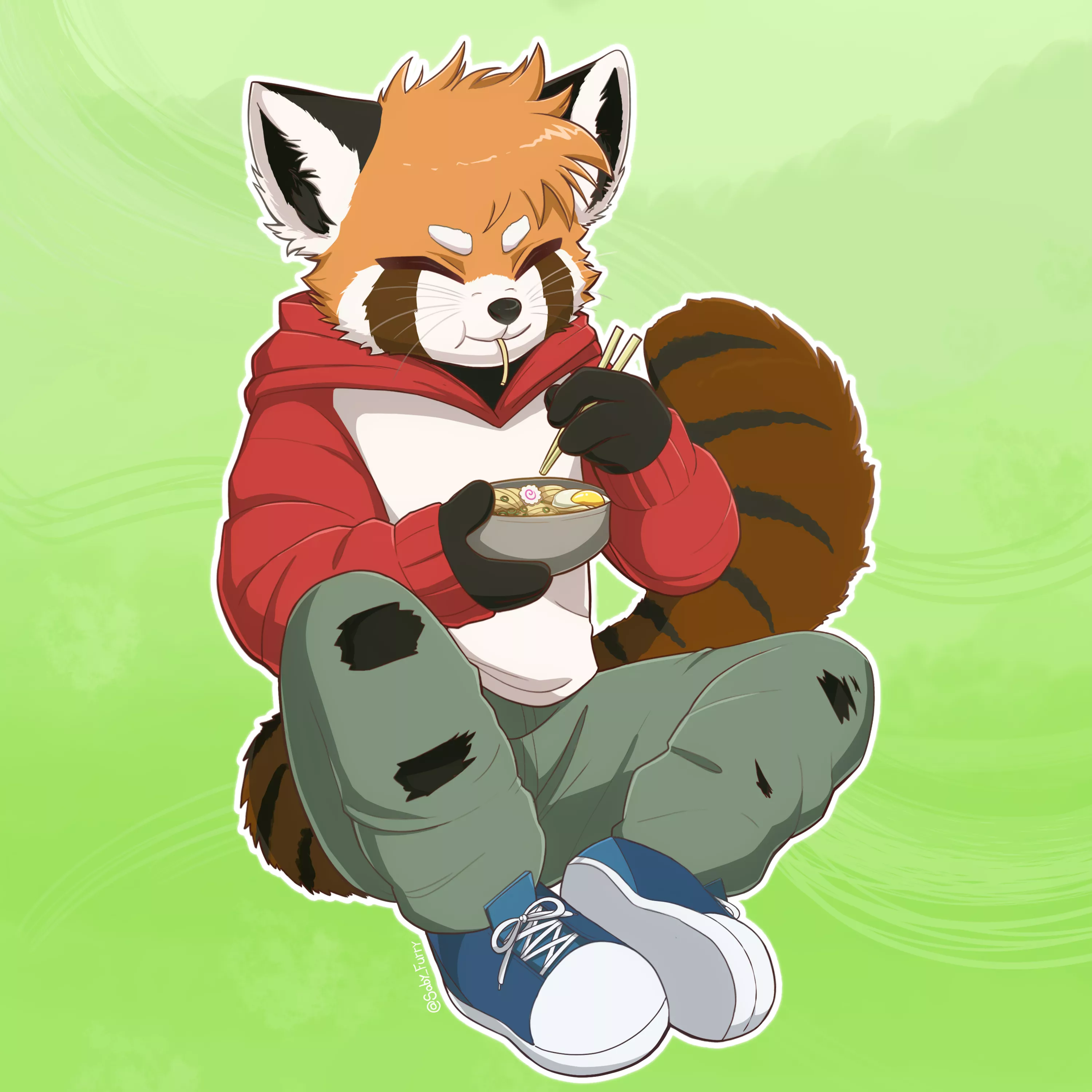 Nom nom~ 💛 Say hi to my new oc Jake!! ^^ posted by Saby_Furry