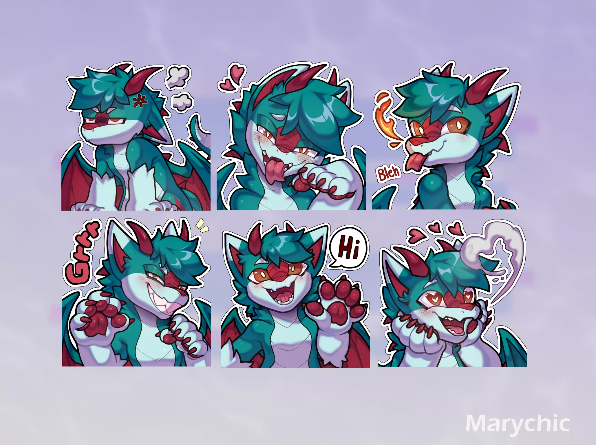 Sticker dragon commission for discord user x3 (Art by me) posted by Marychic3908