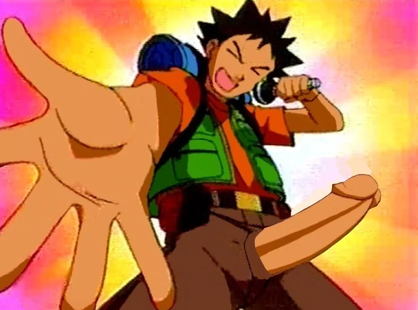 Brocks favorite pokemon is the one between his legs. [Artist unknown] posted by ShadowDemon67