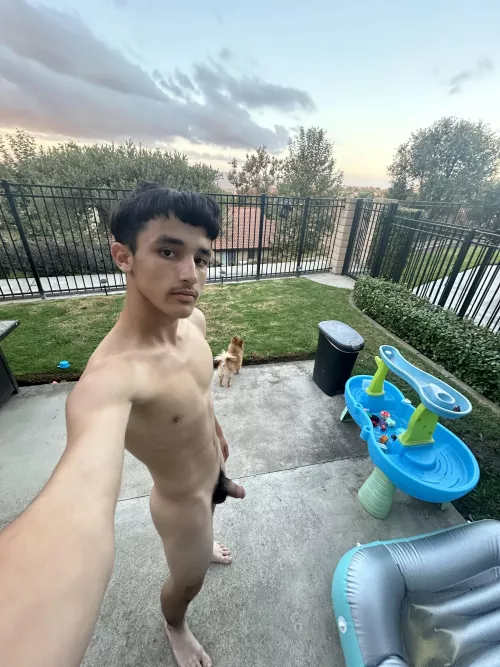 Just outside in my backyard enjoying the nice view 😁 by SharpExpression5142