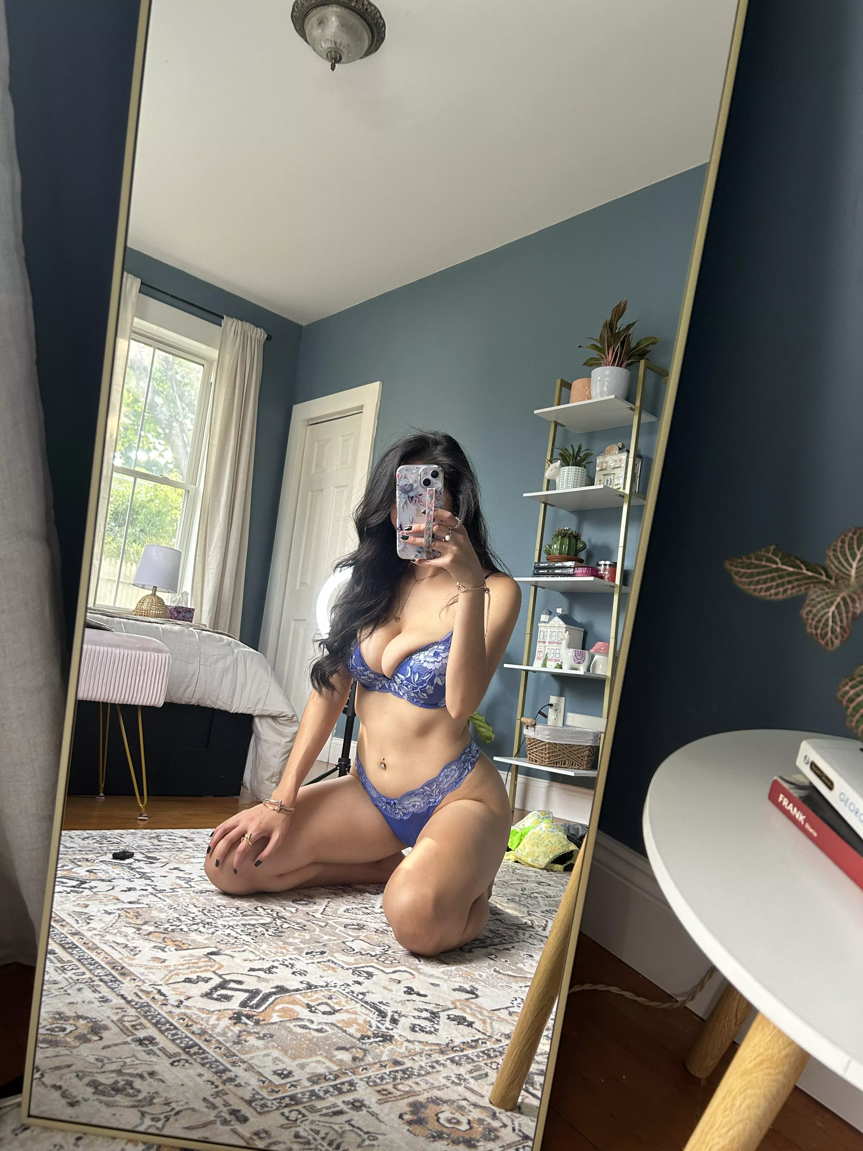 Love wearing just my curls and lingerie around the house  posted by cataxchic