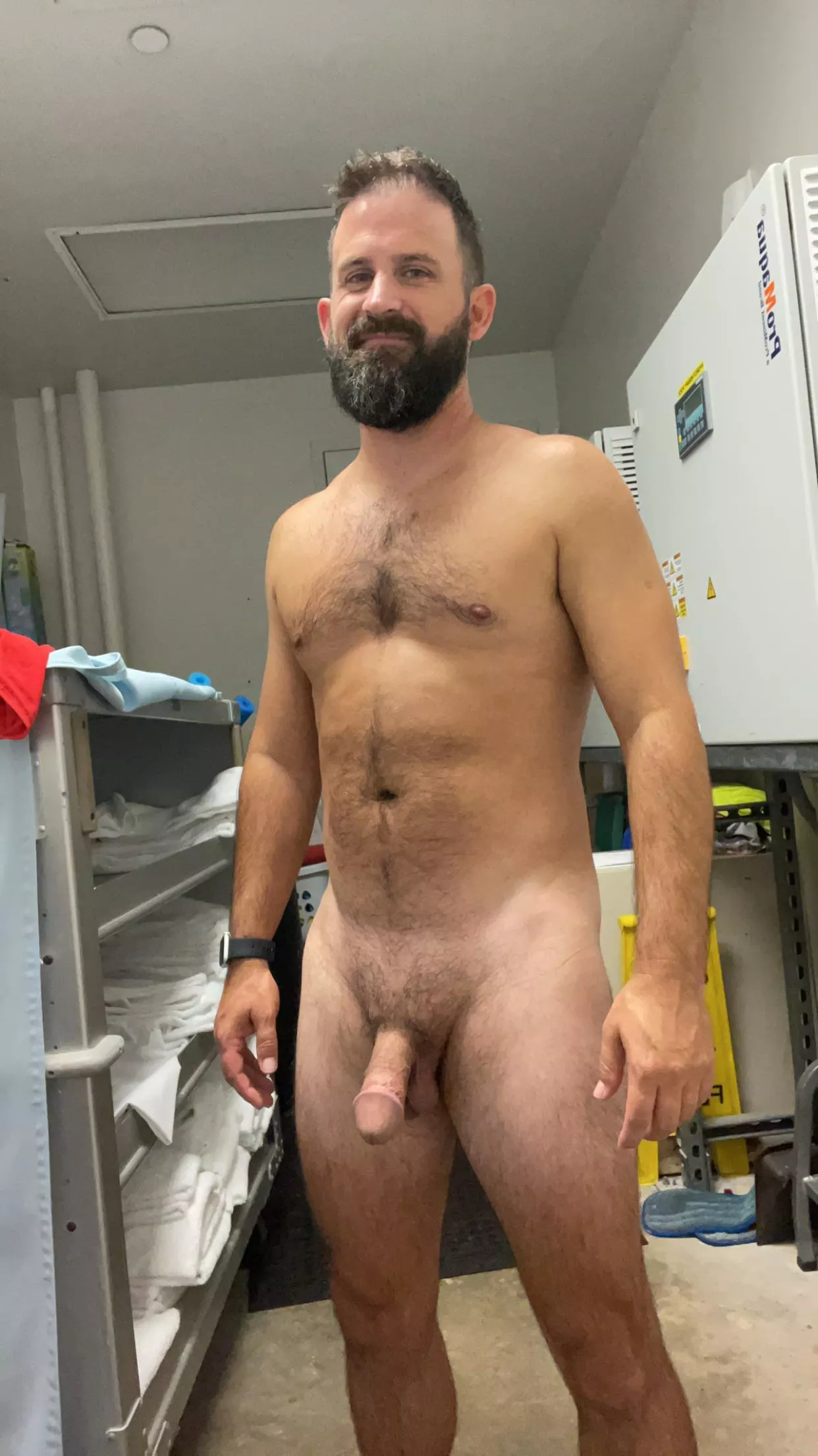 When you’re too hot at work and gotta risk cooling off naked in the closet.  posted by CockyCoreysCreative