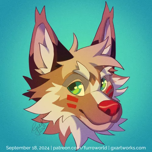 A furry headshot. Art by me.  by Lycantropunk