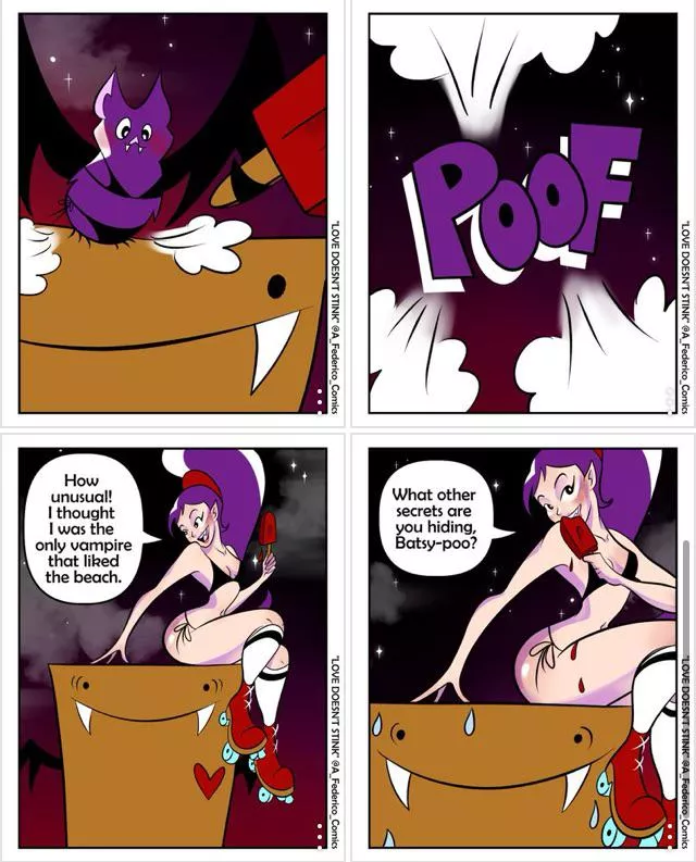 Bikini bat TF into vampire and tries to uncover bf’s secret (by me) posted by vampgotchi