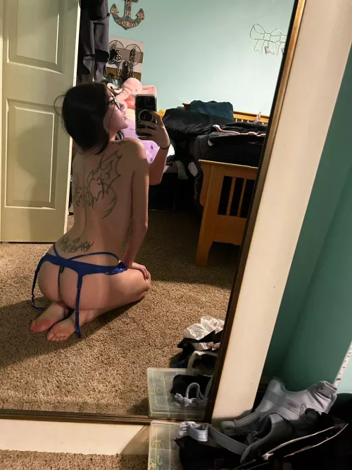 On my knees in my favorite little gstring by CelenaDawn