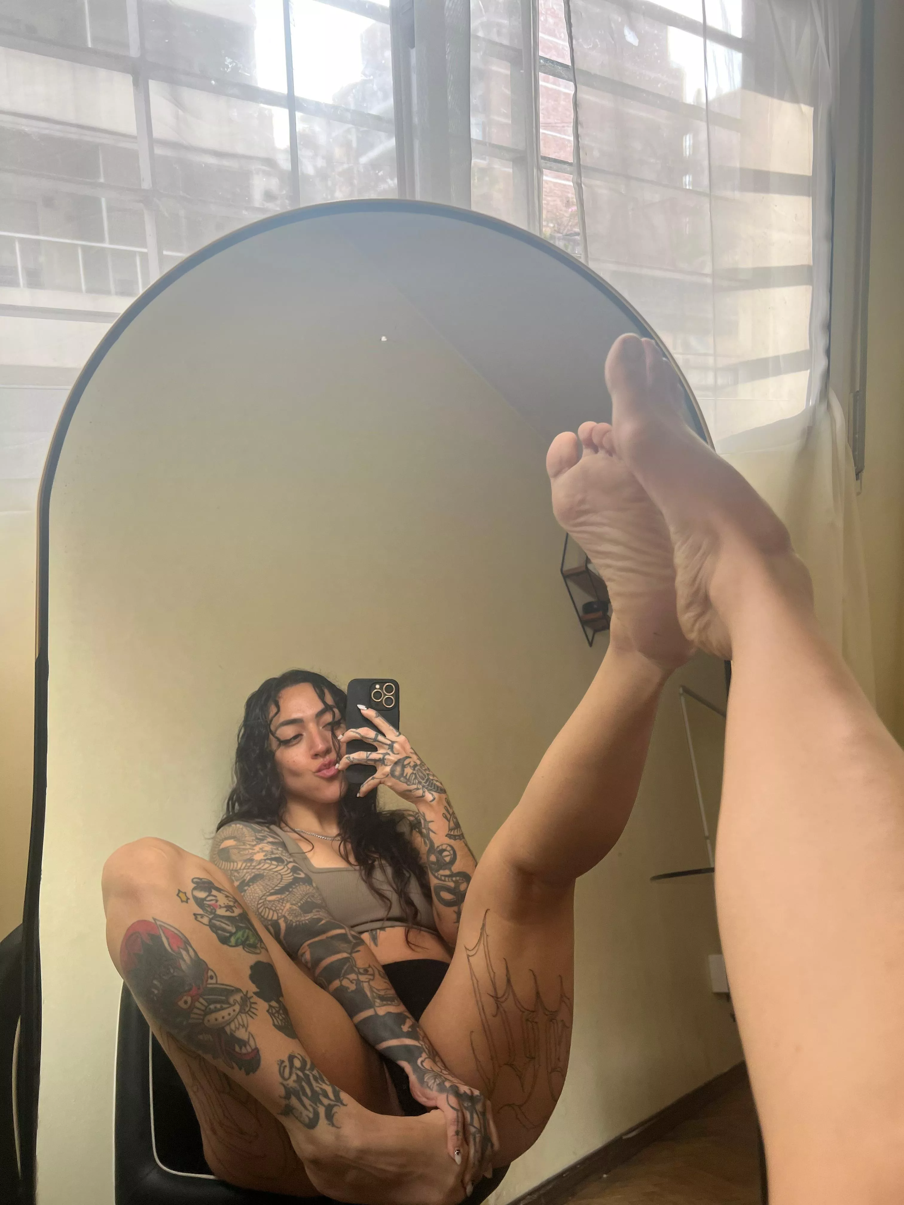 A lot of people walked through my window and watched me play with my feets posted by Dommefoxy