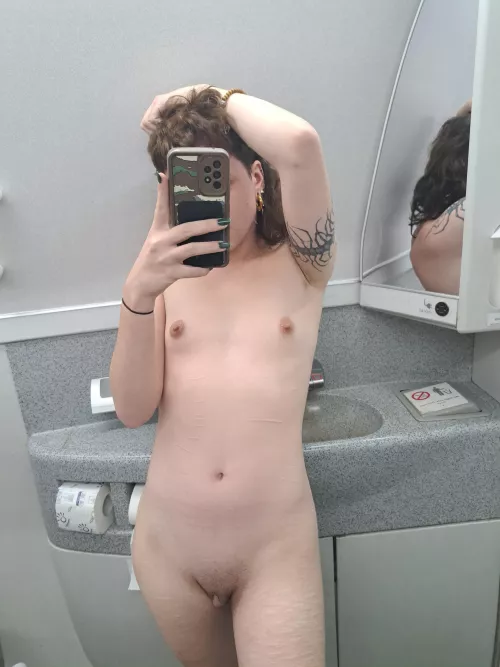 Couldn't help myself I had to strip down naked on the plane, of course I kept the door unlocked  by the-last-braincell