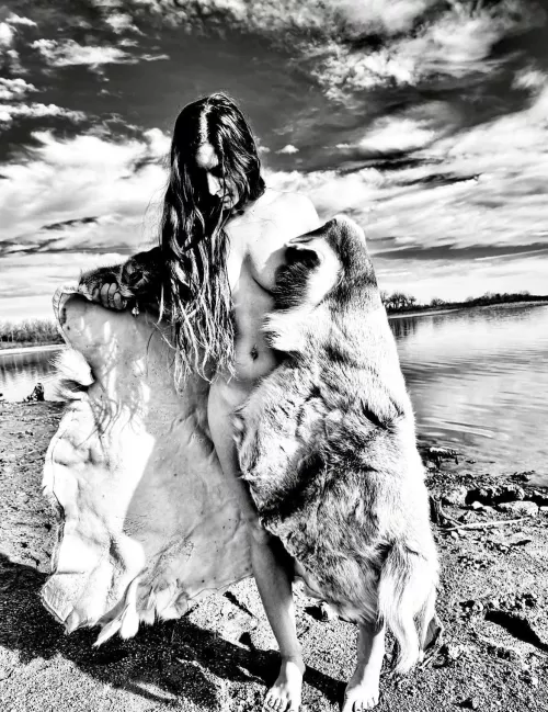 Naked with fur my favorite winter pastime  by cameroncountry