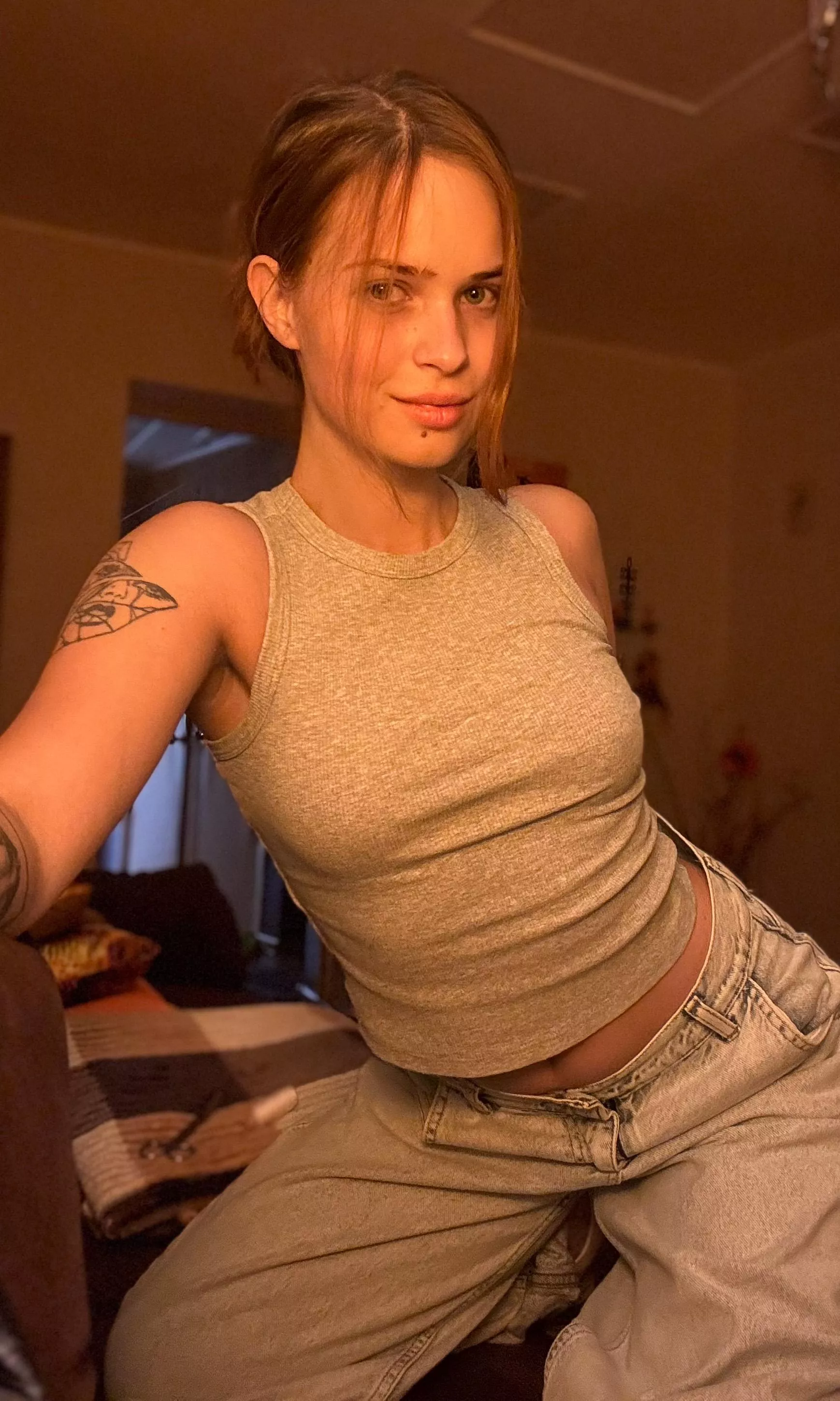 What do you think of my outfit? I love the combination of gray and denim! posted by justbbyri