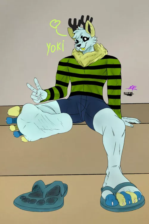 Showing the big foxdeer soles!🩵💚 (Artist: MysticFader on X) by Dry-Layer2346