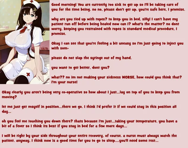 Yandere nurse will take care of you [Nurse] [Captivity] [Tied-up] [POV] [Femdom] [Implied Handjob] [Implied Sex] [AI Image: Talkie] by NSFWilliam69