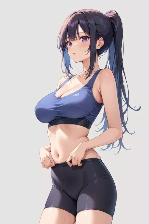 Blue Sports Bra  by CheetahSperm18