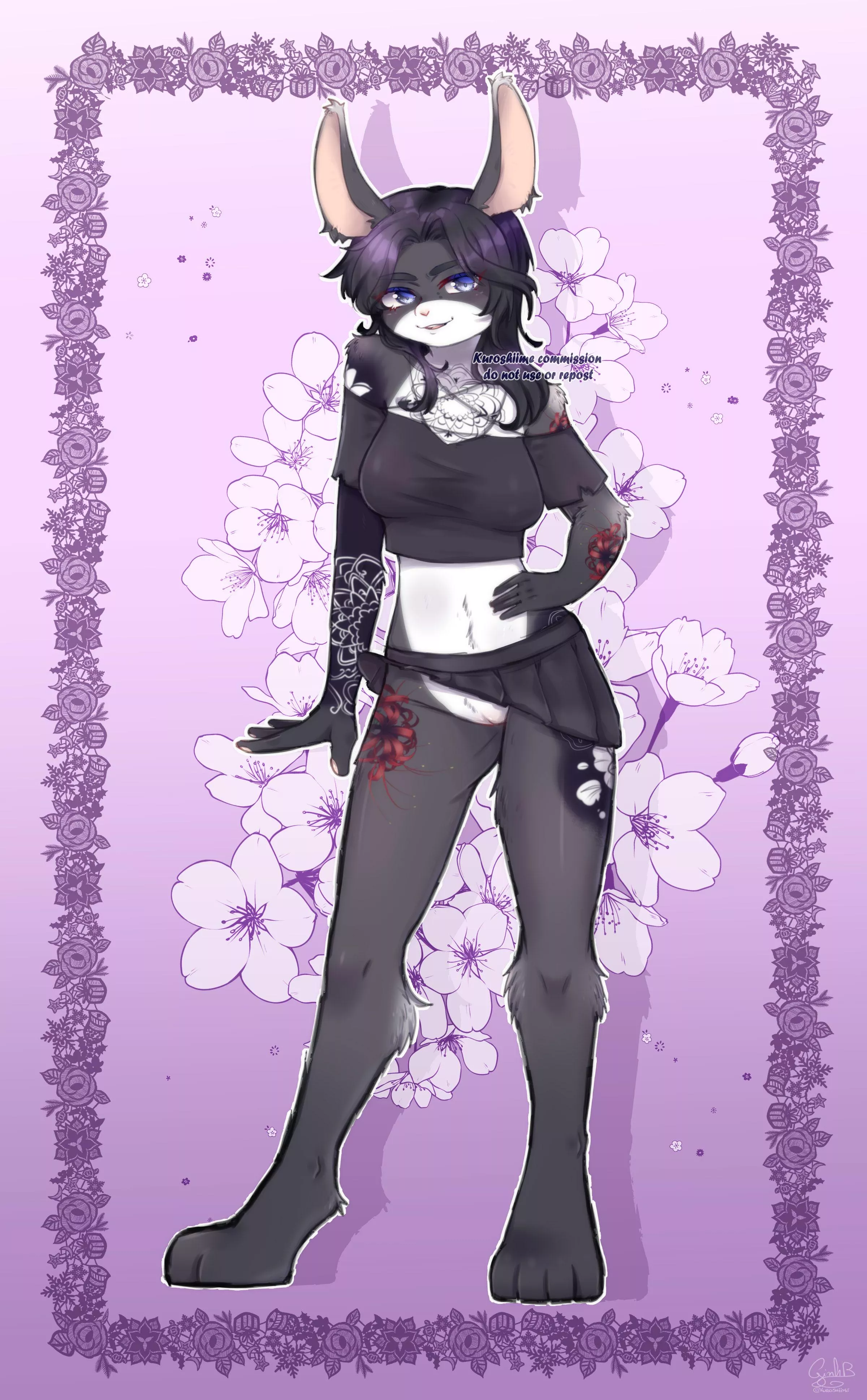 [F] Bunny showing off (art by me) posted by kuroshiime