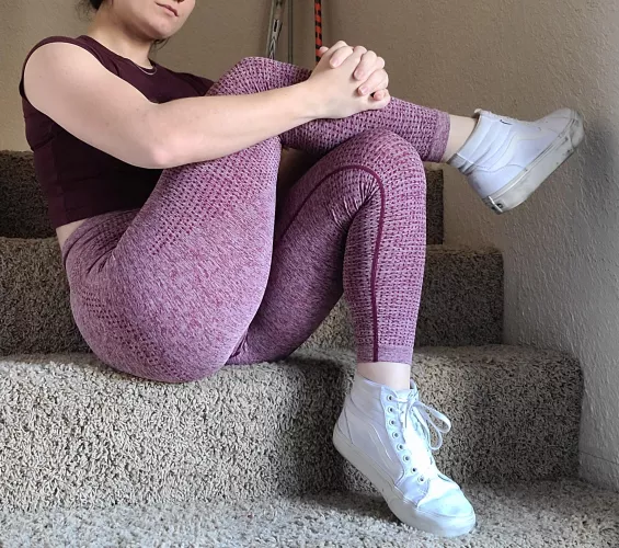 Pink leggings and white vans by RobynFox153