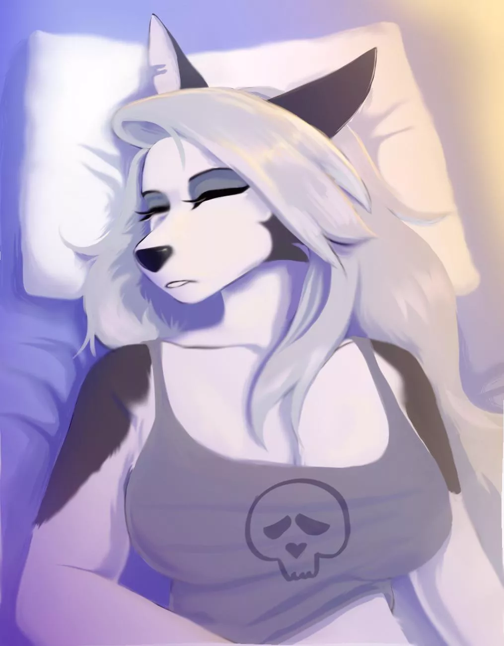 Quiet, guys, the evil dog is sleeping 💤 (art by me) posted by Organic_Platypus6462