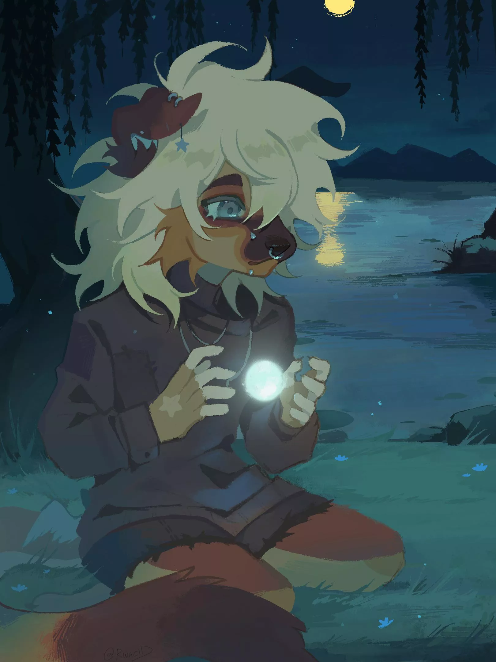 Under the willow 🪼🐬 ( commission ) posted by Slleptoki